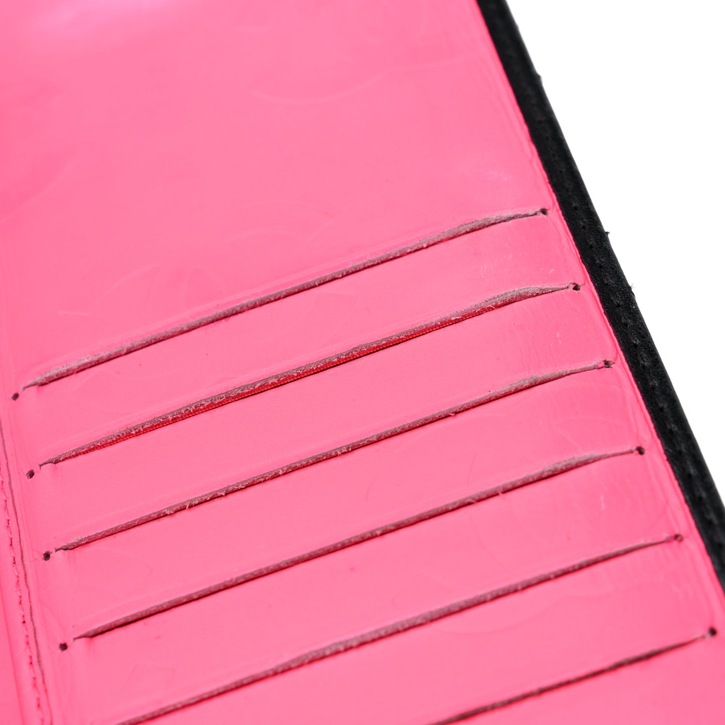 Calfskin Quilted Cambon Yen Wallet Black