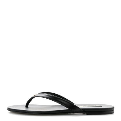 Chanel Shiny Lambskin Crystal CC Thong Sandals 37 Black 39.5 Black 1 of 10