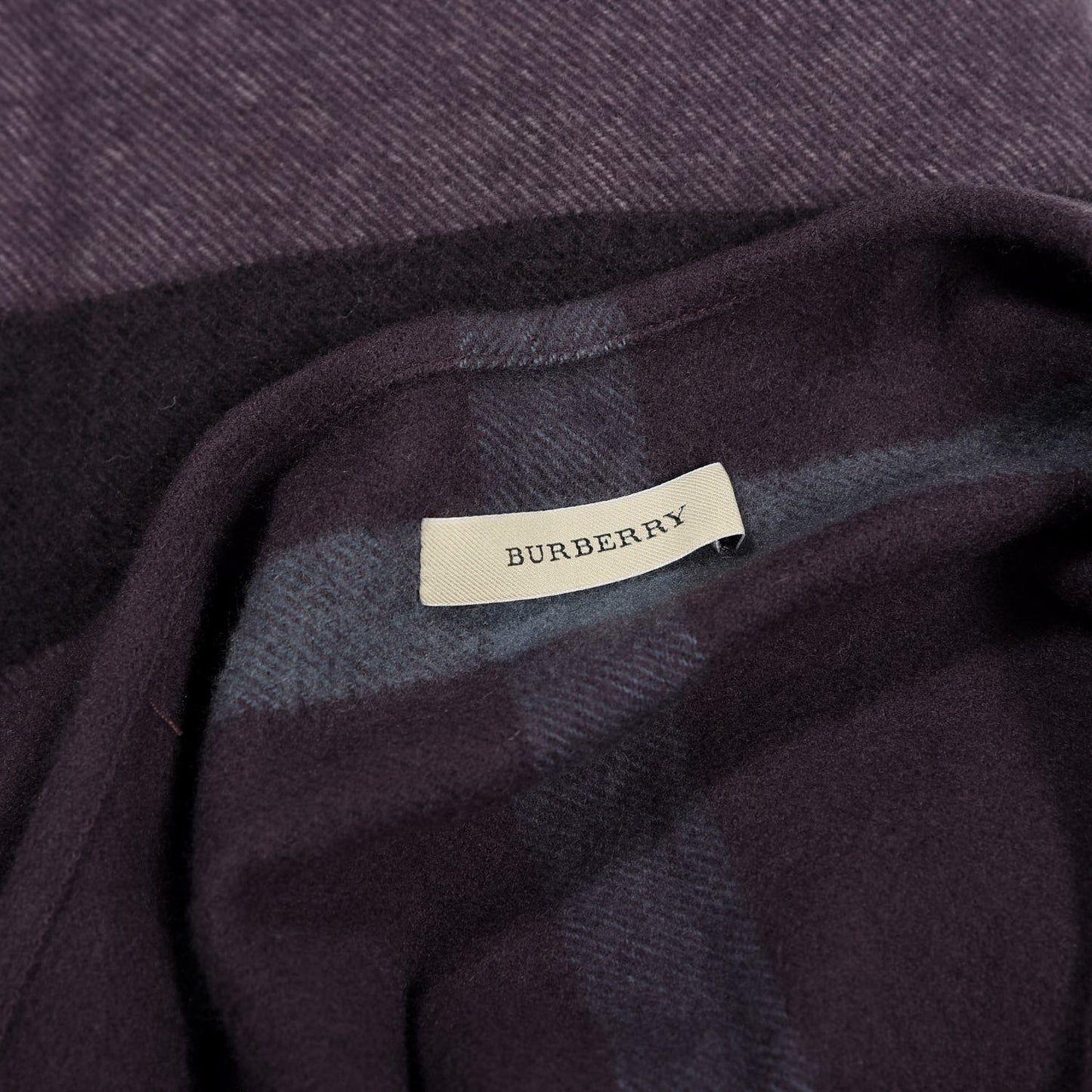 Merino Wool Cashmere Collette Smoked Check Cape Scarf Scarf Purple
