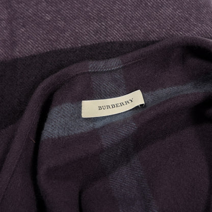 Burberry Merino Wool Cashmere Collette Smoked Check Cape Scarf Scarf Purple 2 of 2