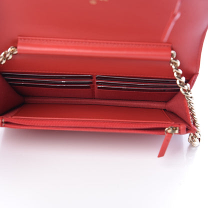 Chanel Caviar Quilted Boy Wallet On Chain WOC Red 5 of 14