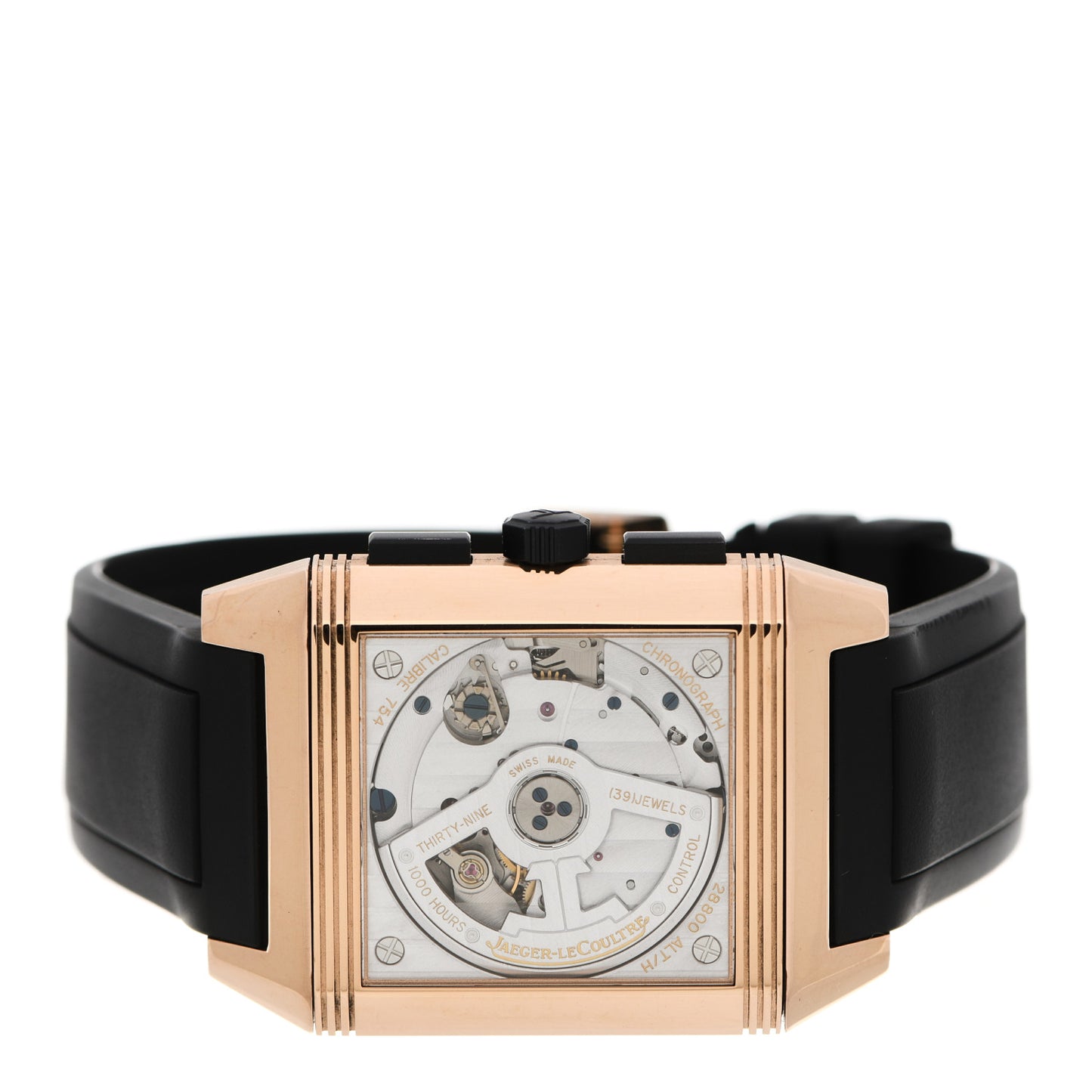 18K Rose Gold Rubber 35mm Squadra Chronograph Grande Date Automatic Watch Black Q7012672