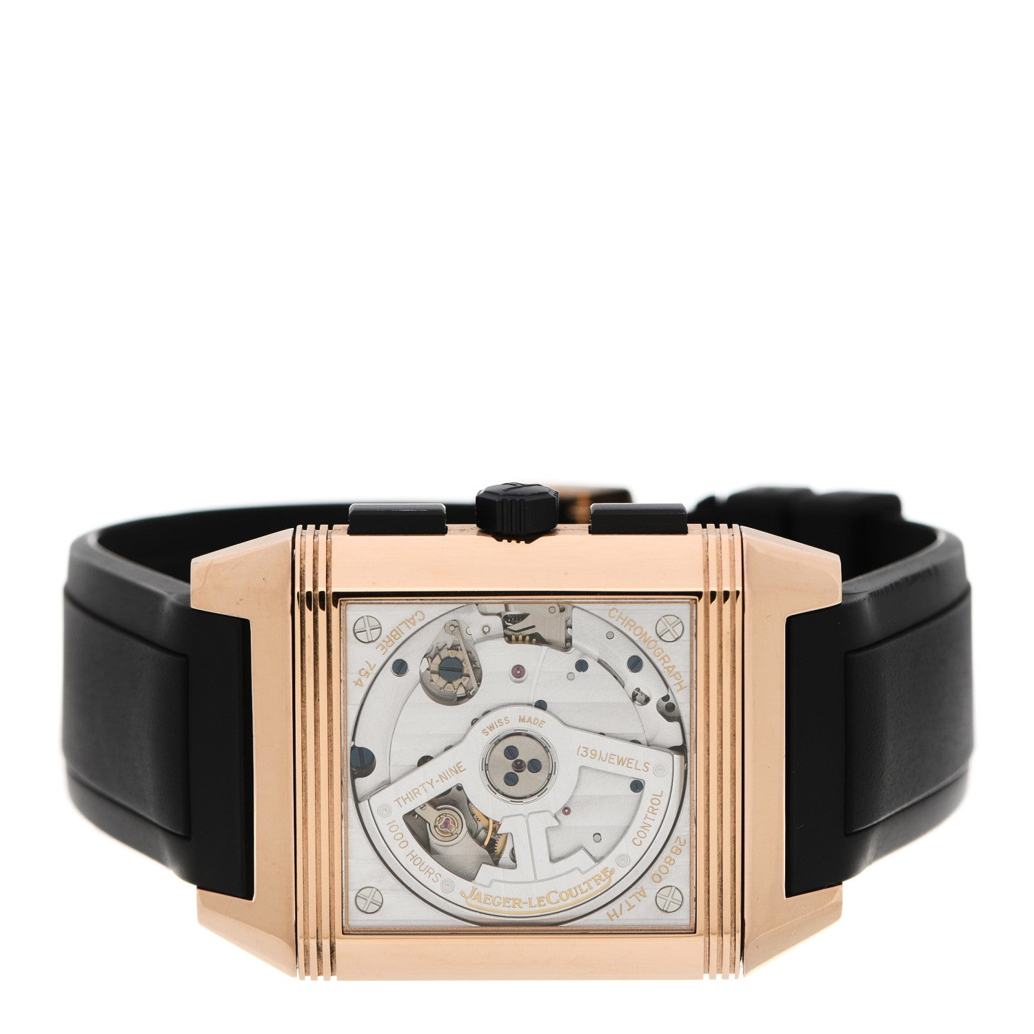 Jaeger-LeCoultre 18K Rose Gold Rubber 35mm Squadra Chronograph Grande Date Automatic Watch Black Q7012672 3 of 6