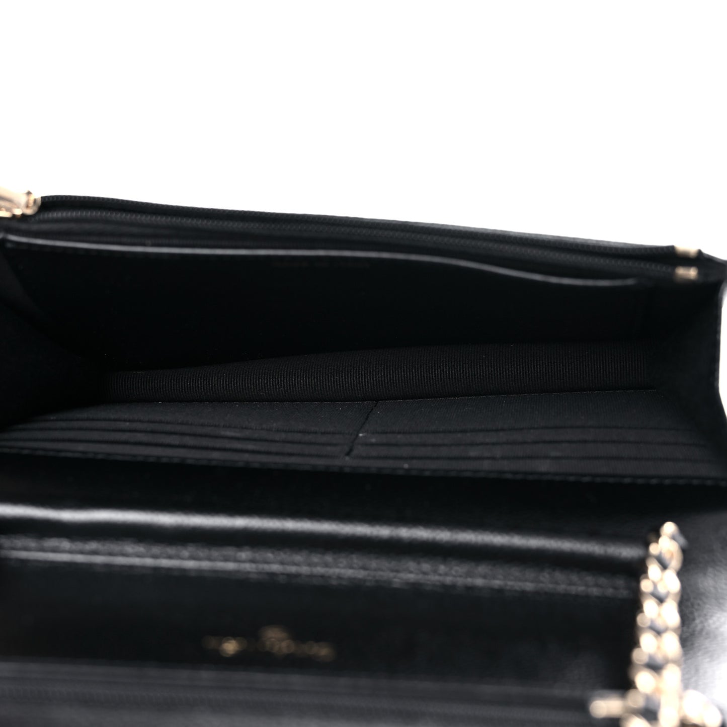Caviar Quilted Chain CC Wallet On Chain WOC Black