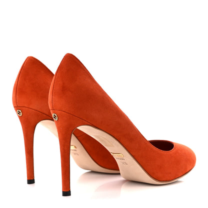 Gucci Kid Scamosciato Interlocking G Jennifer Pumps 38.5 New Rust 4 of 10