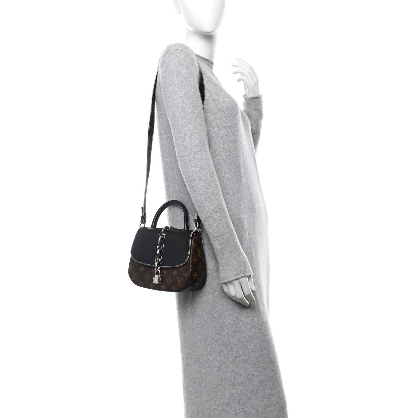 Calfskin Monogram Chain It Bag PM Black