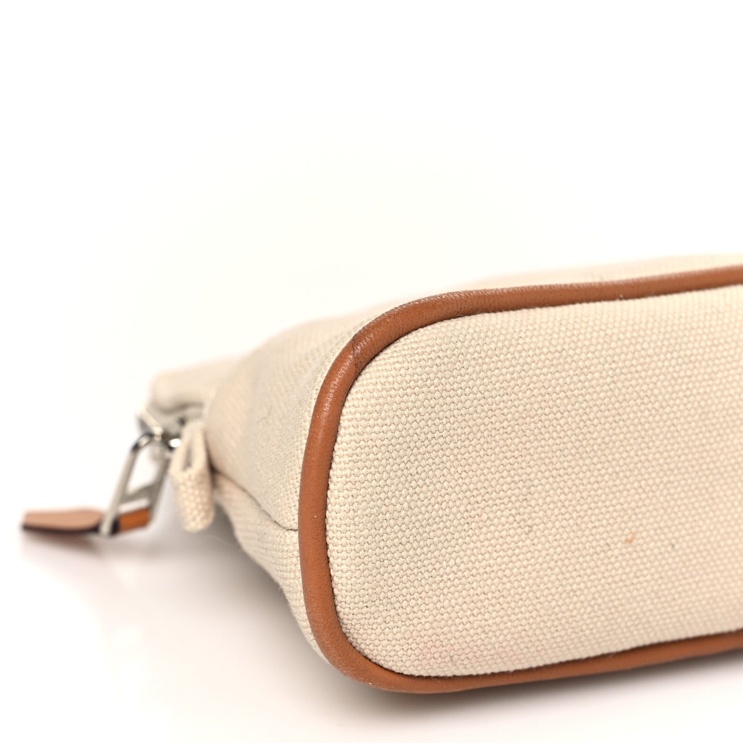 Hermes Cotton Canvas Mini Mini Bolide Travel Cosmetic Pouch Natural 8 of 9