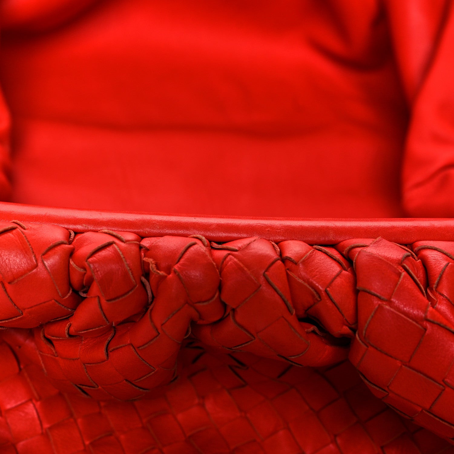 Bottega Veneta Nappa Maxi Intrecciato The Pouch Oversized Clutch Bright Red 13 of 15