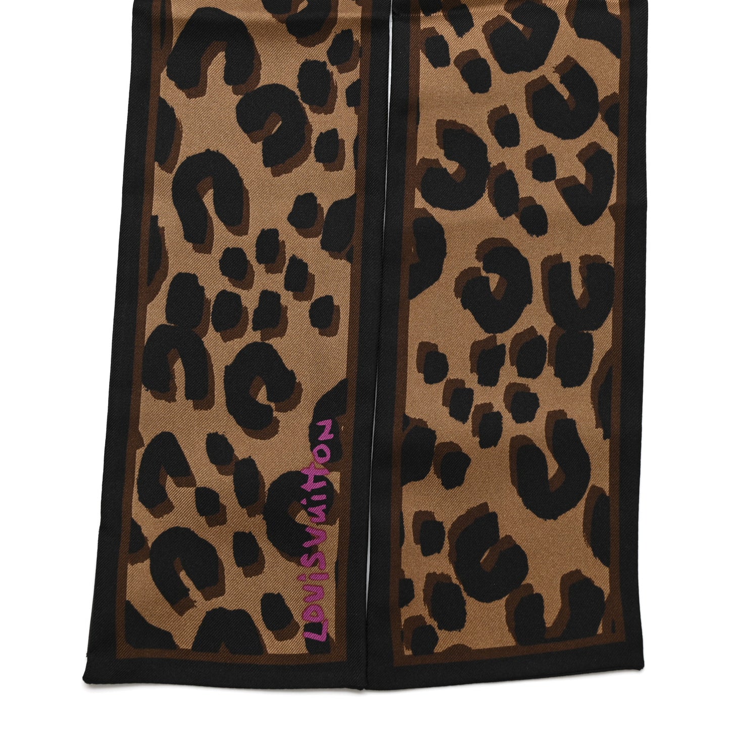 Silk Leopard Bandeau Scarf Marron