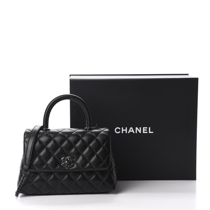 Chanel Iridescent Caviar Quilted Mini Coco Handle Flap So Black 13 of 13