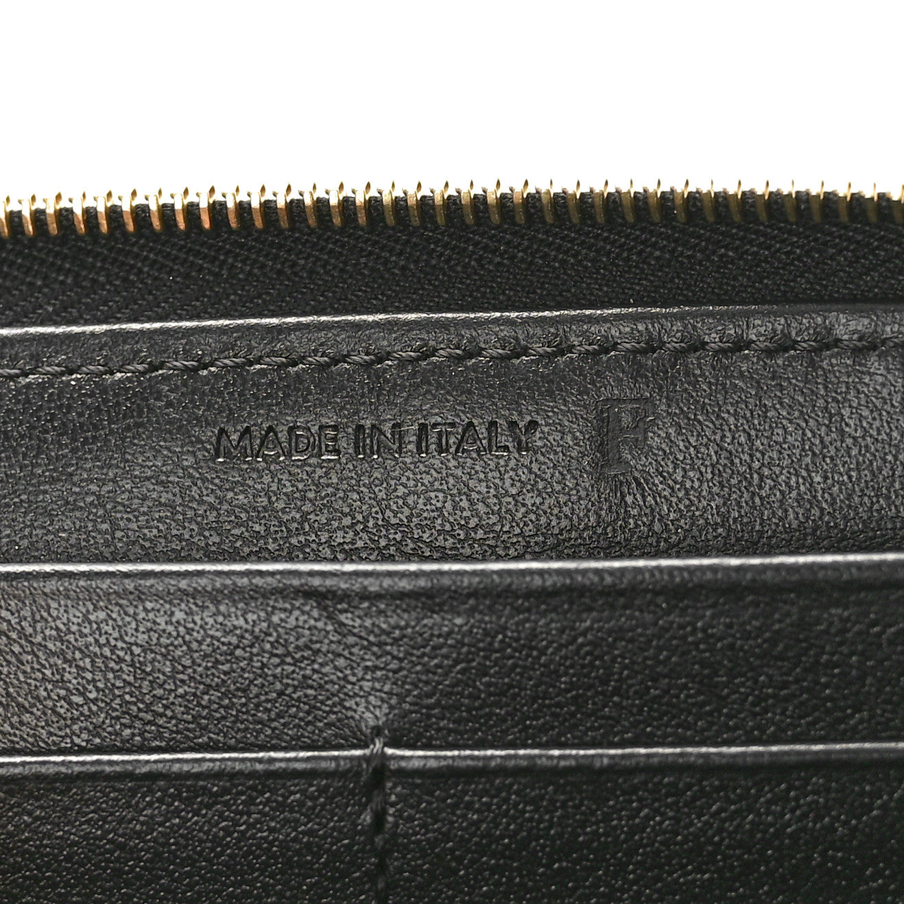 Celine Lambskin Quilted Large C Charm Zip Around Wallet Black 7 of 8