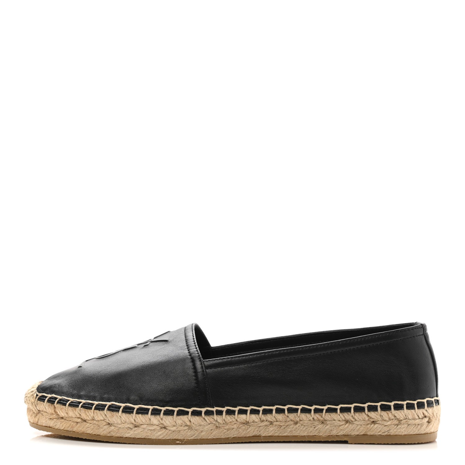 Saint Laurent Lambskin Monogram Espadrilles 37 Black 1 of 10
