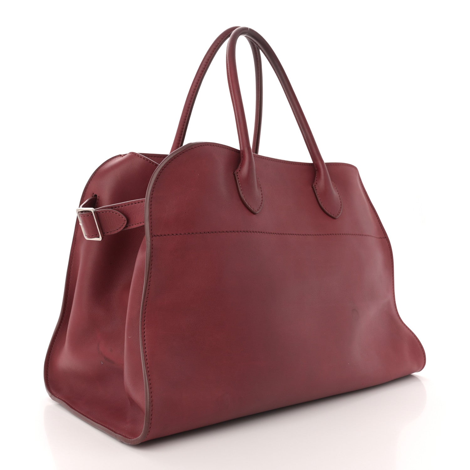The Row Polished Saddle Calfskin Soft Margaux 15 Amaranto 3 of 15