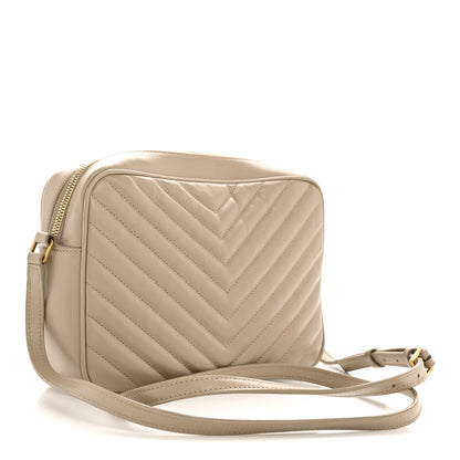 Saint Laurent Calfskin Matelasse Monogram Lou Camera Bag Dark Beige 3 of 13