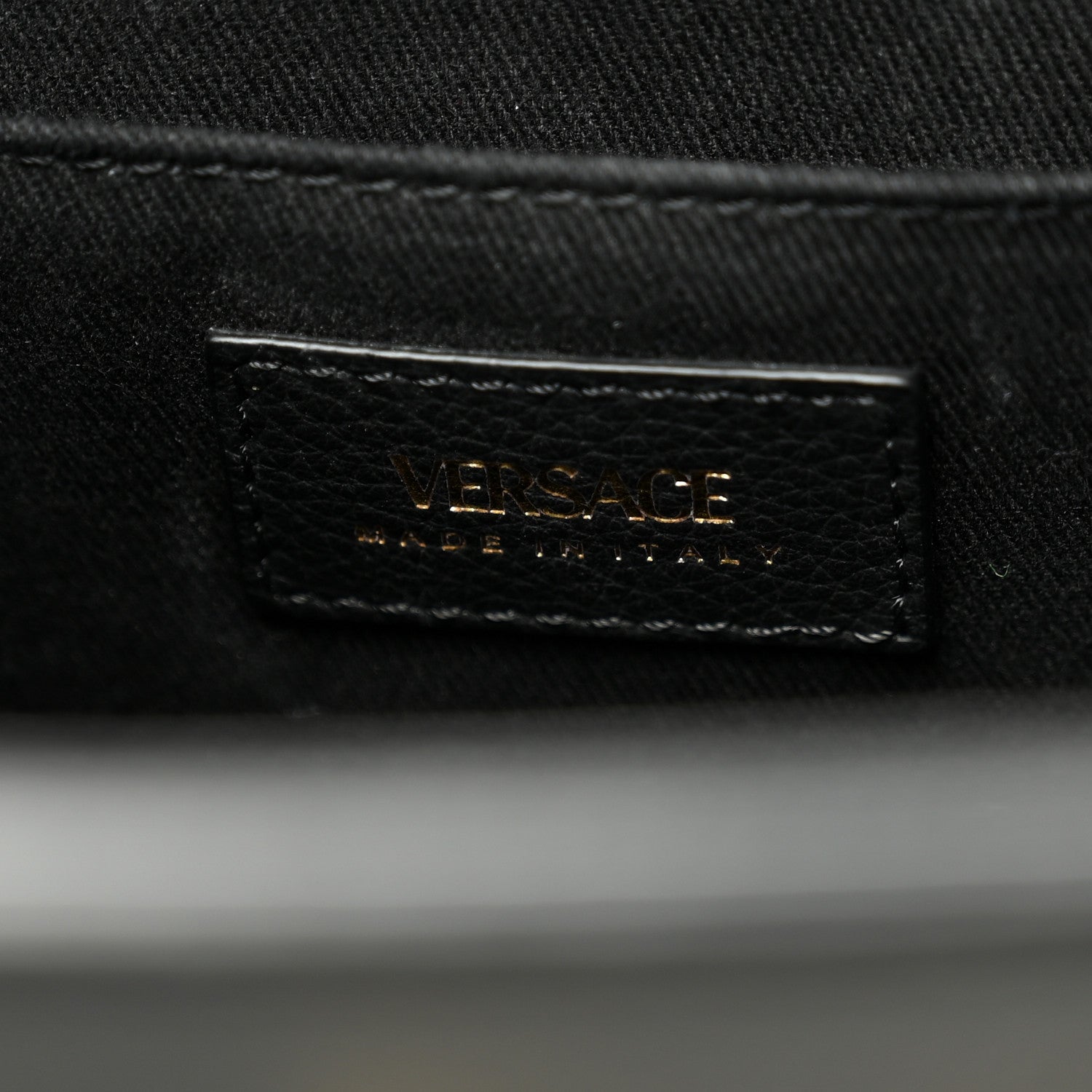Versace Grainy Calfskin Large Virtus Top Handle Tote Black 6 of 9