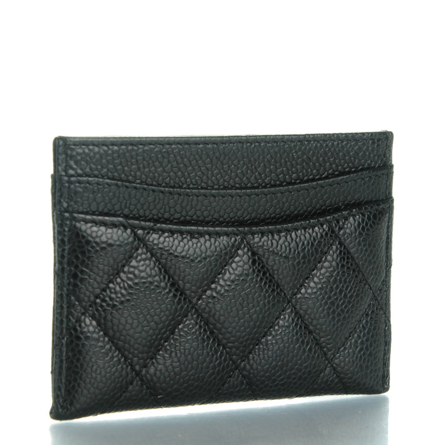 Caviar Quilted Card Holder Black