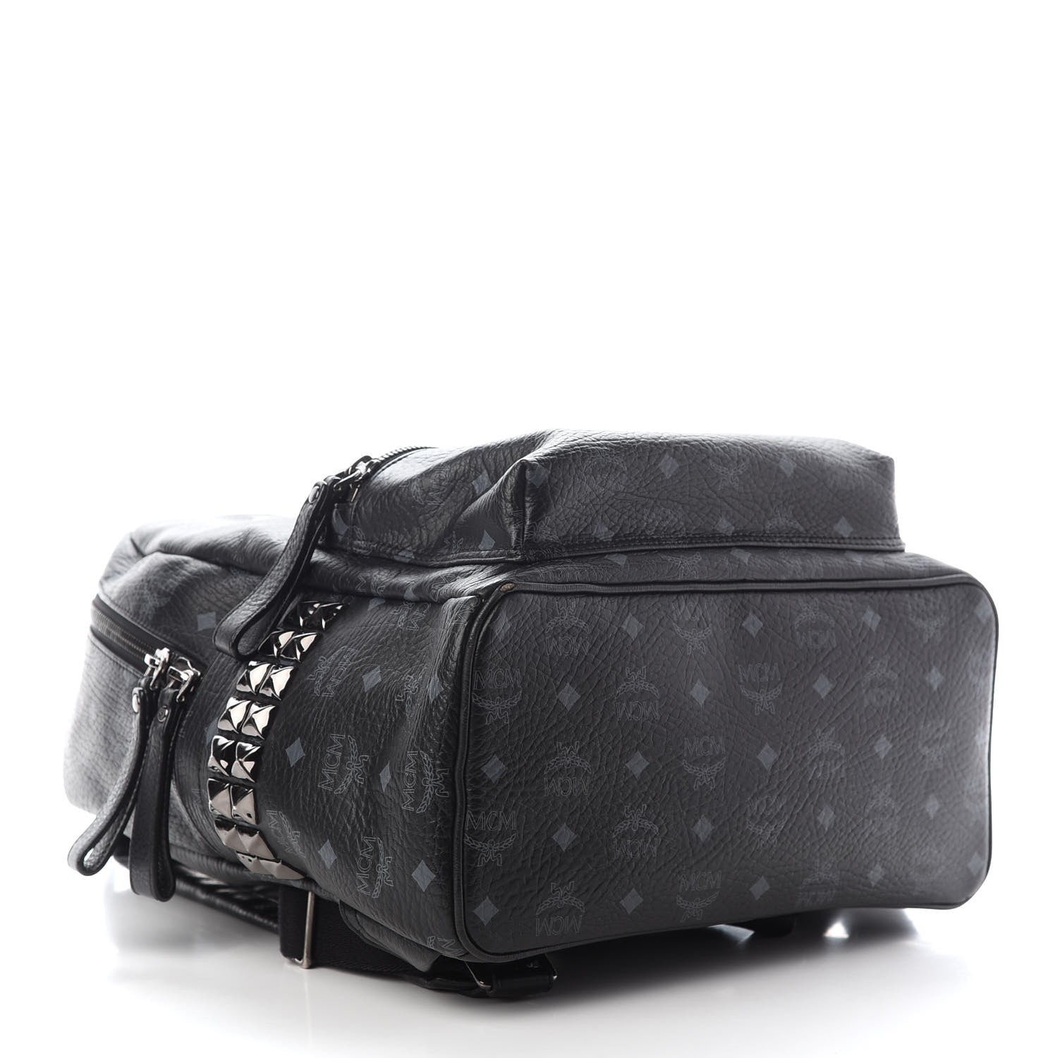 MCM Visetos Small Side Stud Stark Backpack Black 4 of 9