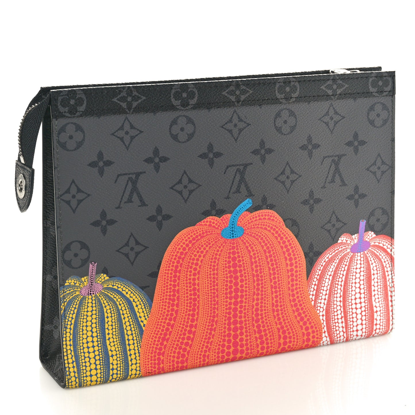 LV X YK Monogram Eclipse Reverse Pumpkin Pochette Voyage MM Multicolor