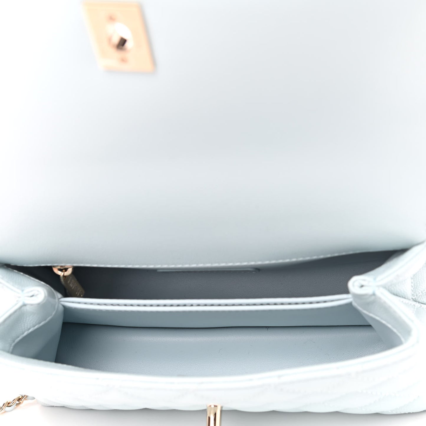 Caviar Quilted Mini Coco Handle Flap Light Blue