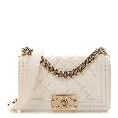 Chanel Caviar Quilted Small Boy Flap White 1 of 10
