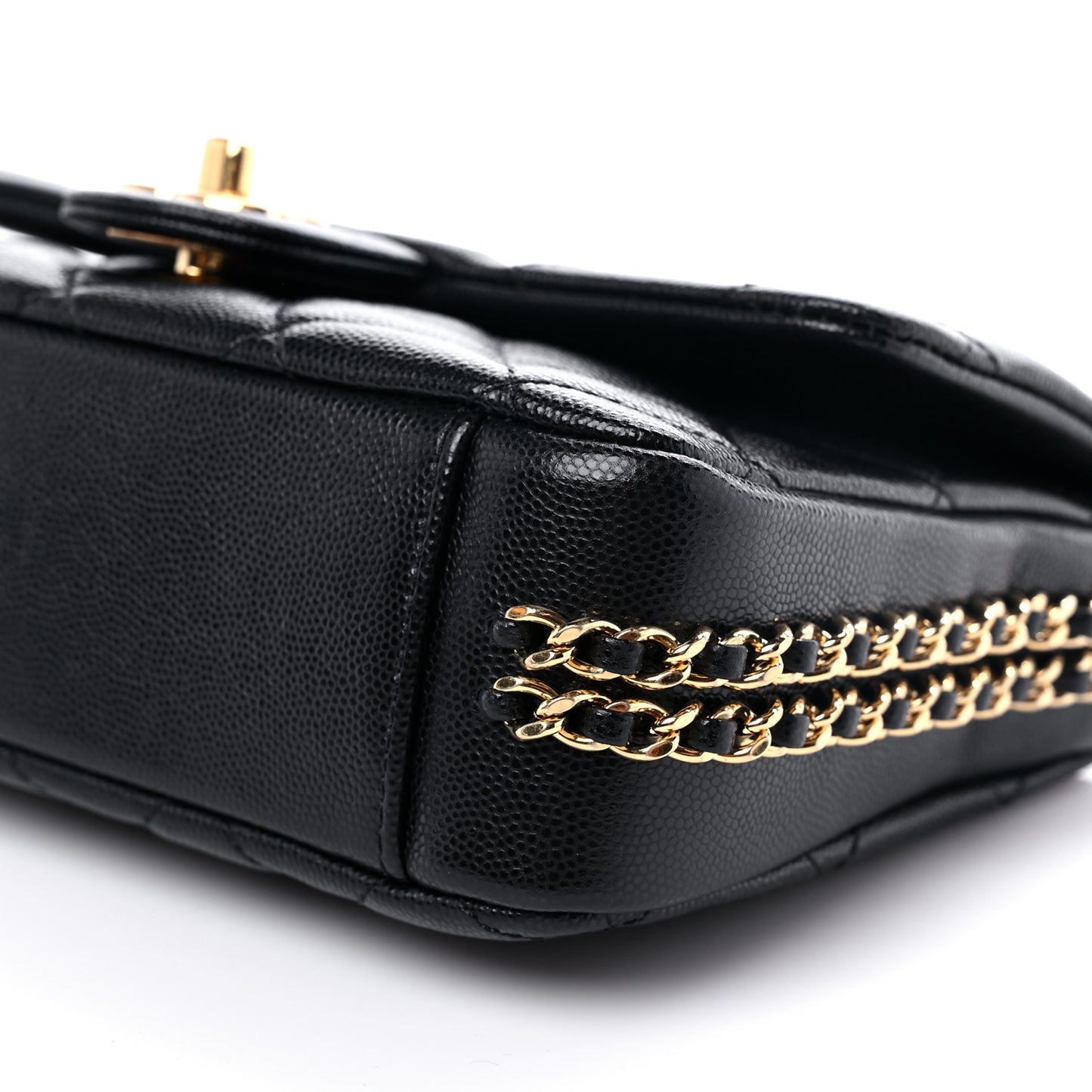 Caviar Quilted Mini CC You Flap Black