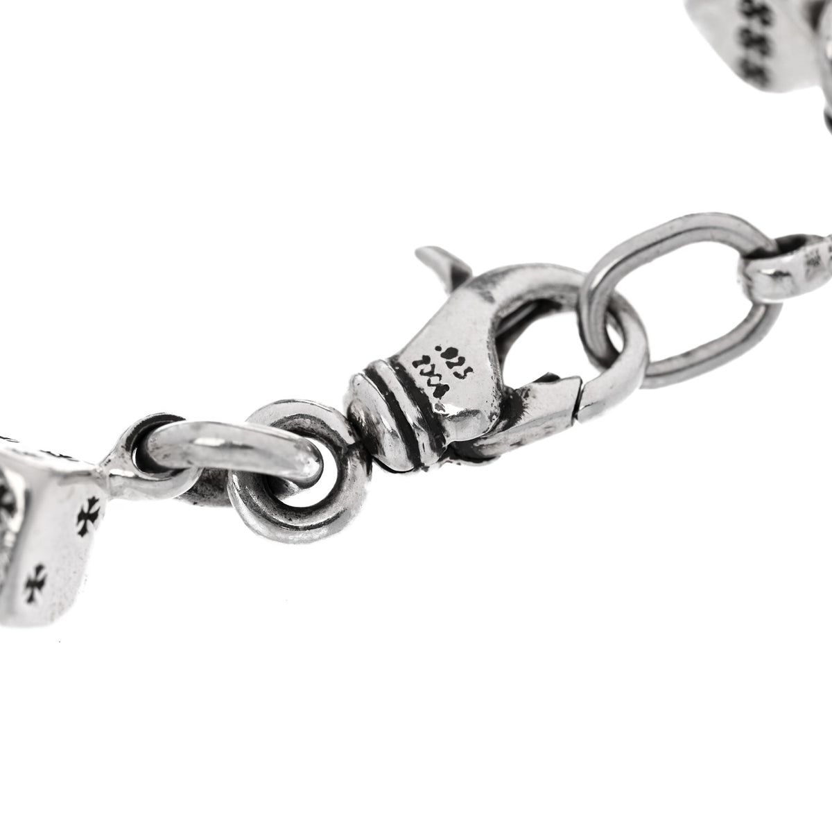 Chrome Hearts Sterling Silver Dice Cross Ball Bracelet 3 of 4