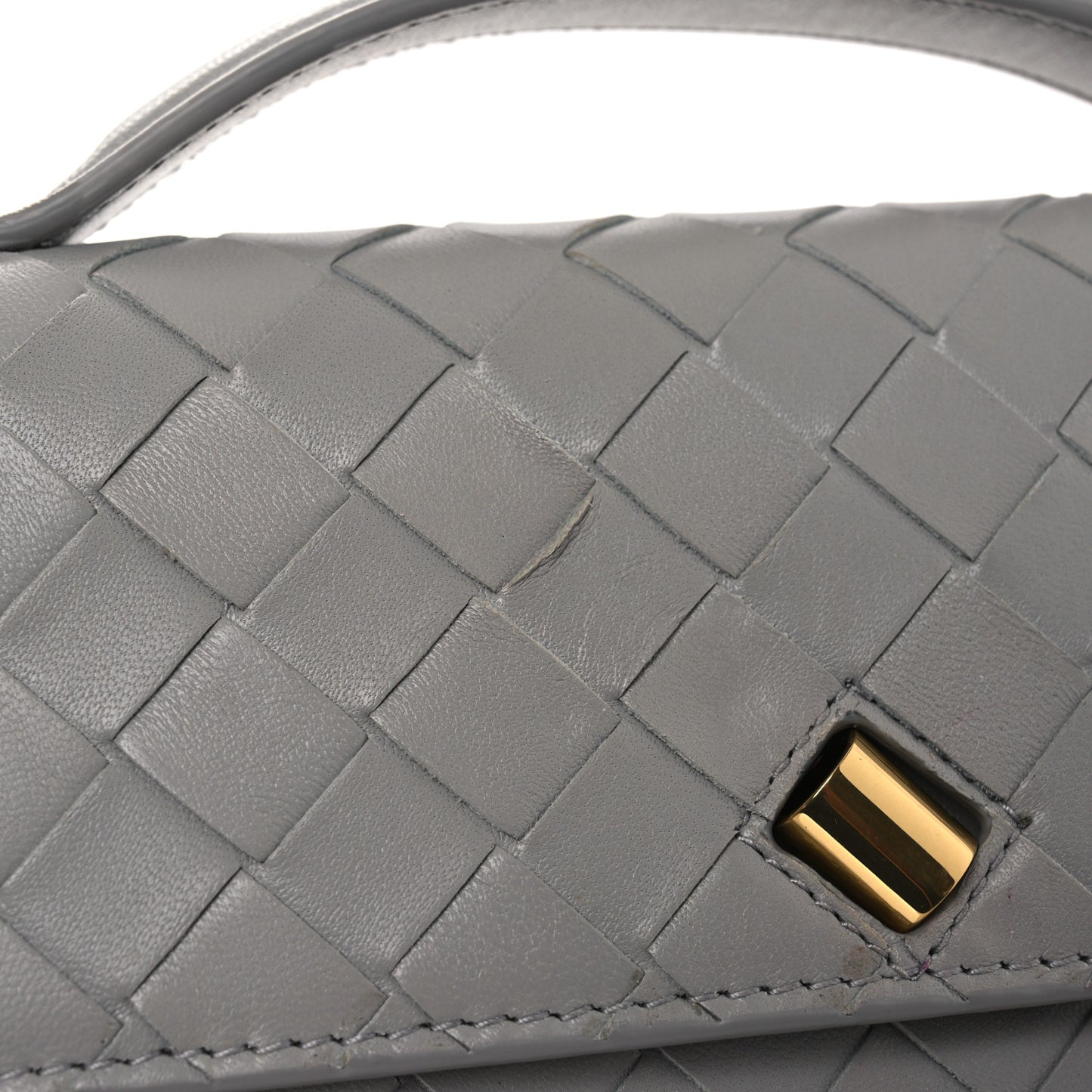 Nappa Intrecciato Long Andiamo Top Handle Clutch Sterling