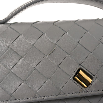 Bottega Veneta Nappa Intrecciato Long Andiamo Top Handle Clutch Sterling 12 of 13