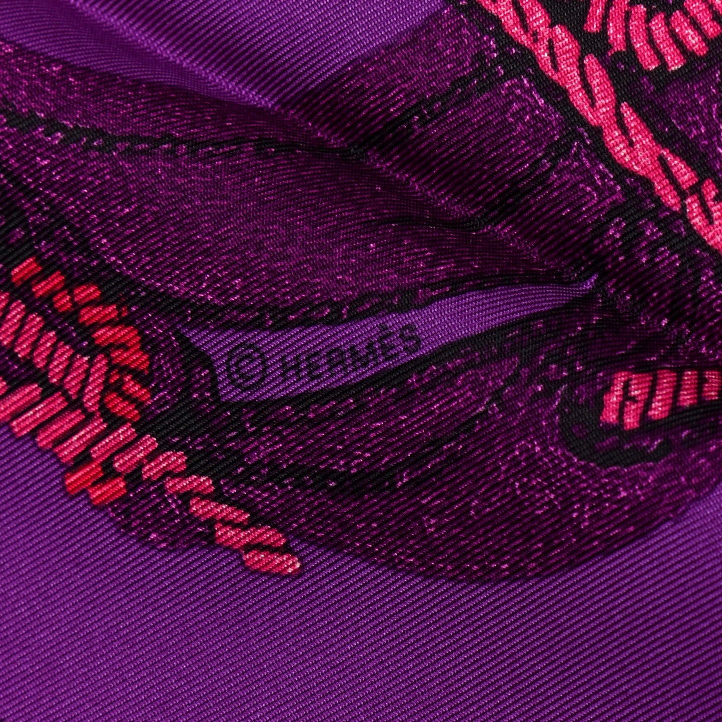 Silk Brides De Gala Brode Scarf 90 Fuchsia Violet Framboise