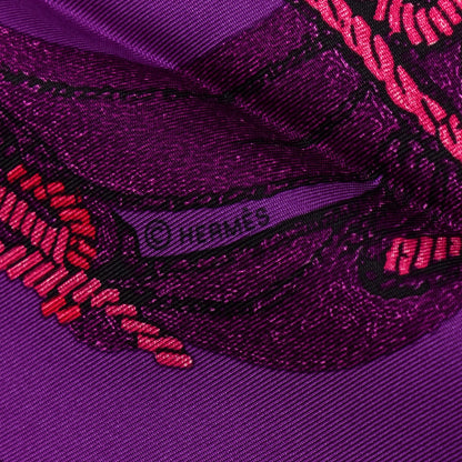 Hermes Silk Brides De Gala Brode Scarf 90 Fuchsia Violet Framboise 3 of 4