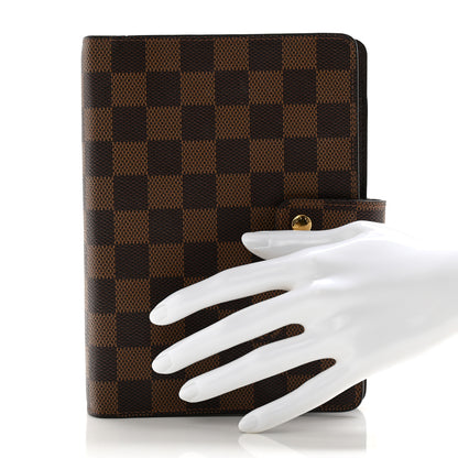 Louis Vuitton Damier Ebene Medium Ring Agenda Cover 2 of 9