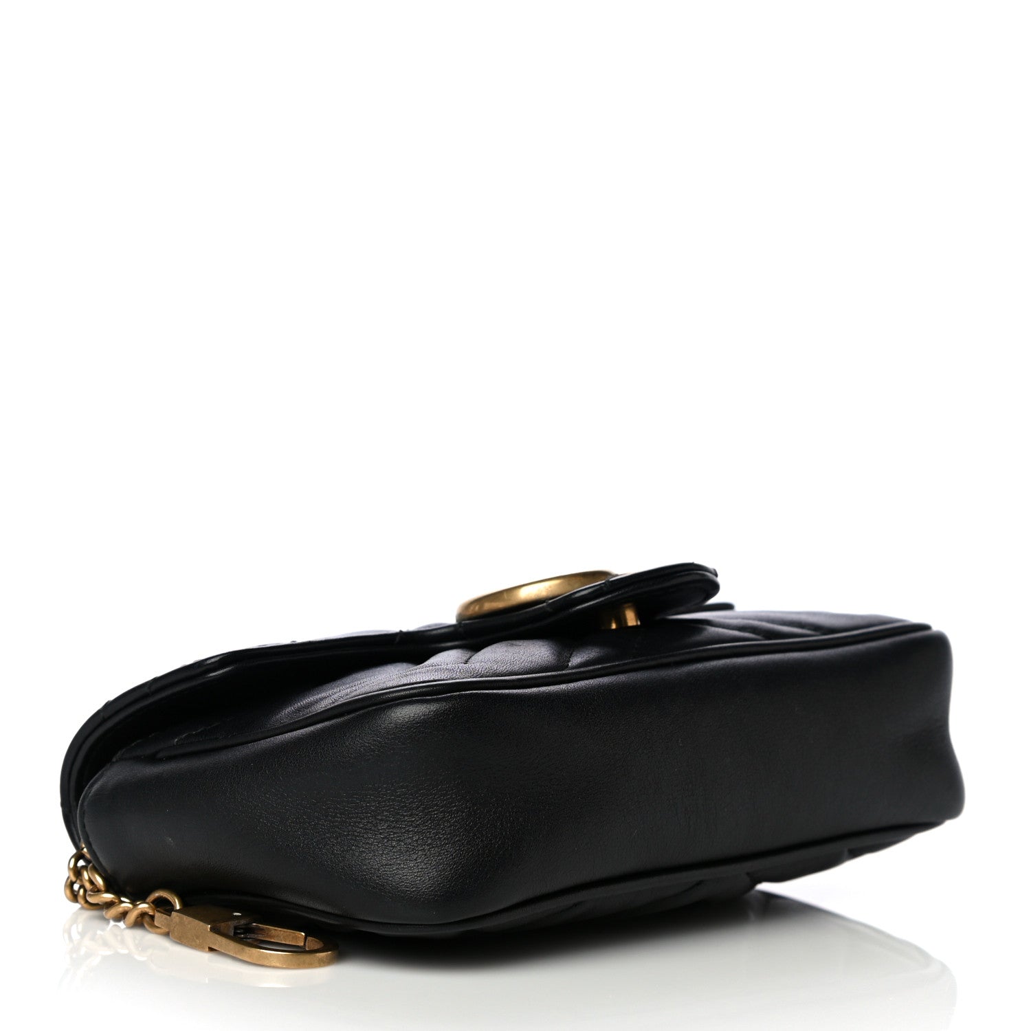 Gucci Calfskin Matelasse Super Mini GG Marmont Shoulder Bag Black 4 of 18