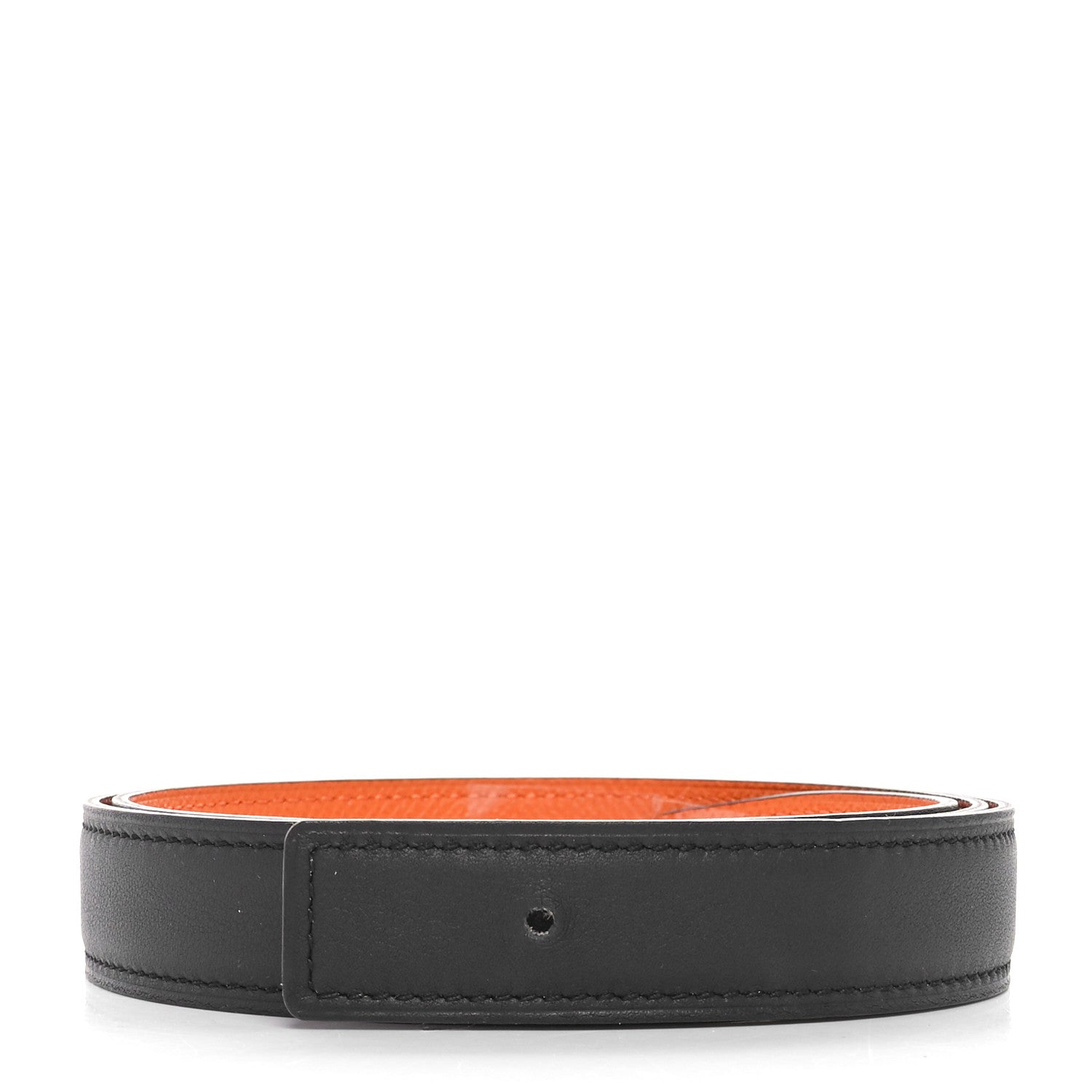 Hermes Swift Epsom 24mm Belt Strap 80 32 Orange Black 1 of 5