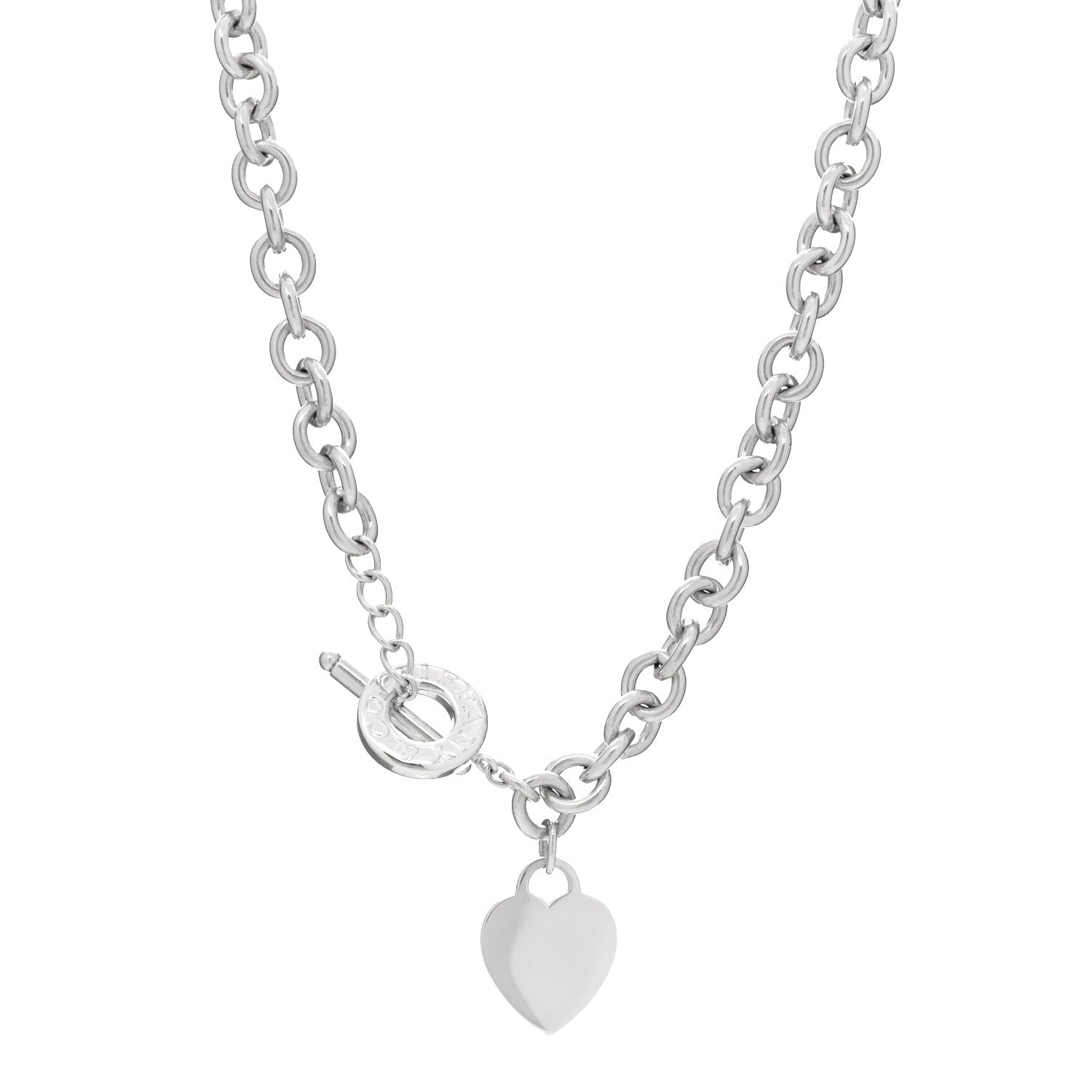 Tiffany Sterling Silver Heart Tag Toggle Necklace 1 of 3