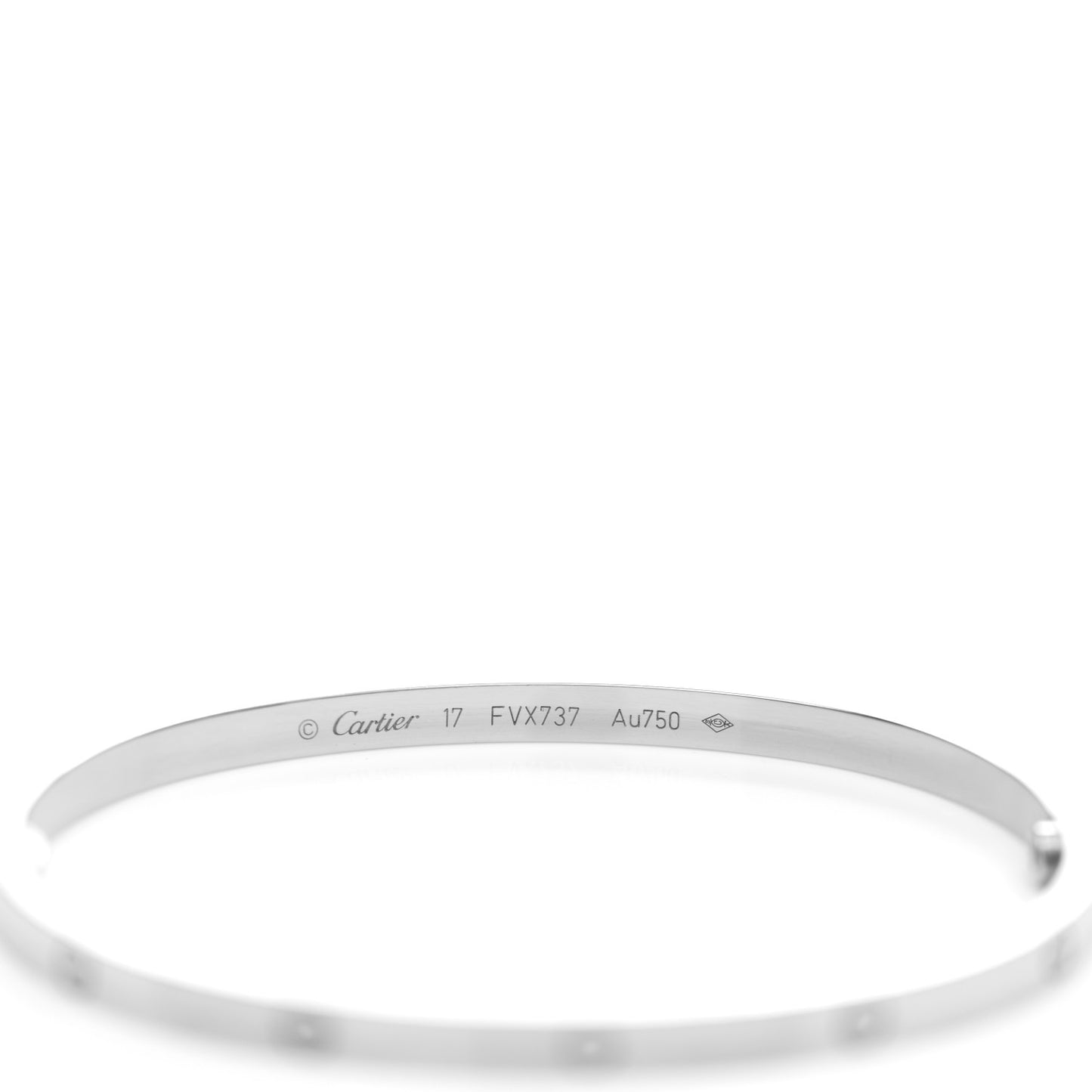 18K White Gold Small LOVE Bracelet 17