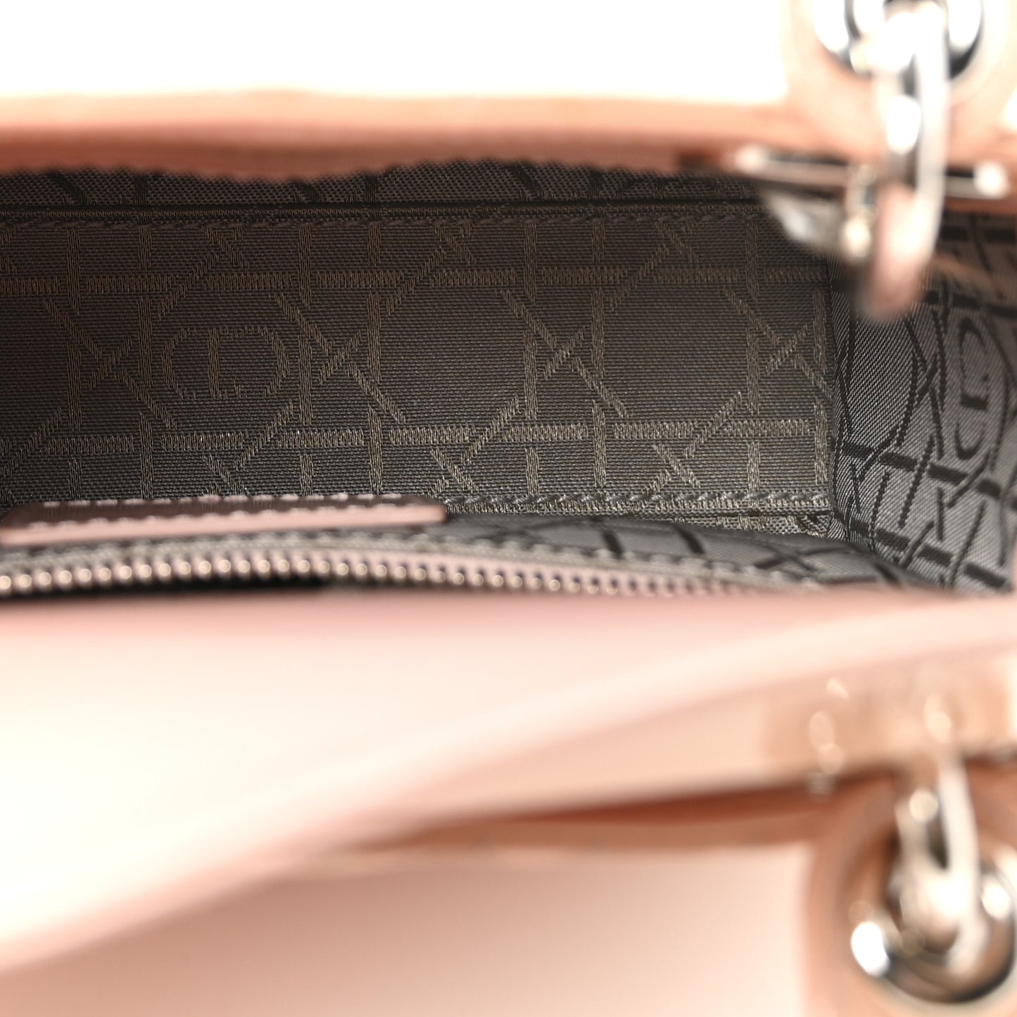 Patent Cannage Mini Lady Dior Rose Clair