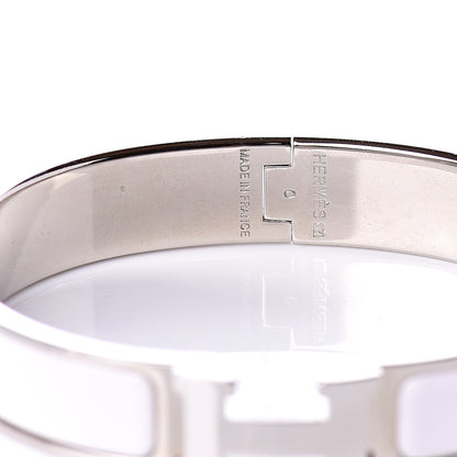 Hermes Enamel Narrow Clic Clac H Bracelet GM White 3 of 4
