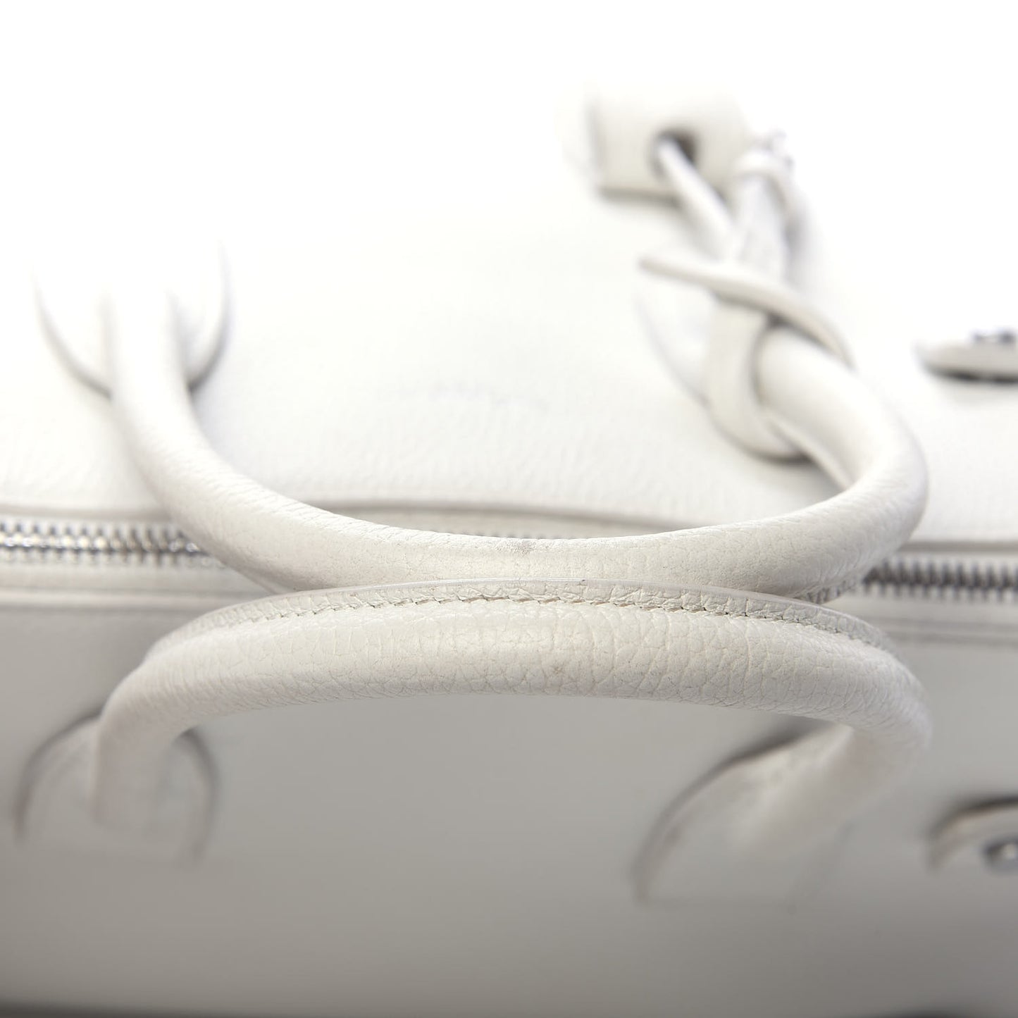 Grained Calfskin Baby Supple Sac De Jour White