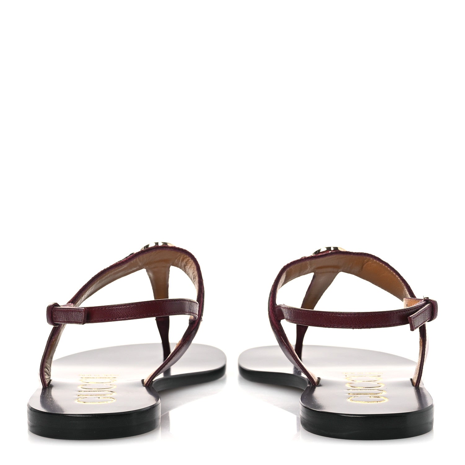 Gucci New Canvas GG Malaga Kid Web Interlocking G Womens Thong Sandals 39.5 Rosso Ancora 6 of 10