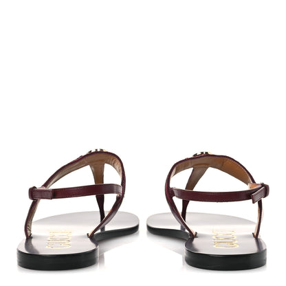 Gucci New Canvas GG Malaga Kid Web Interlocking G Womens Thong Sandals 39.5 Rosso Ancora 6 of 10