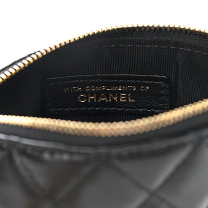 Chanel Lambskin Quilted Small No. 5 Cosmetic Case Black 7 of 9
