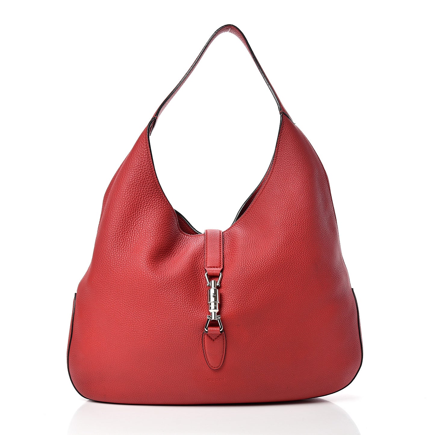 Soft Grained Calfskin Large Jackie Hobo Hibiscus Red