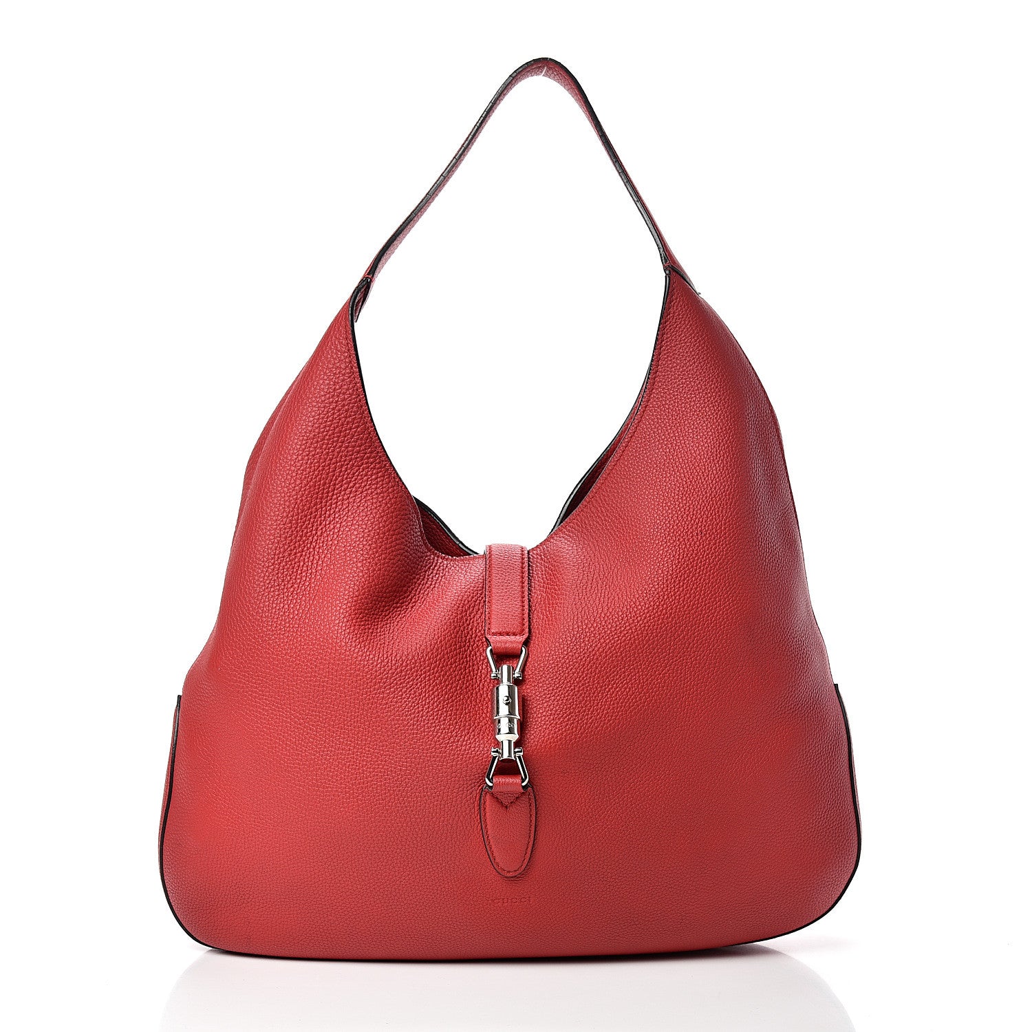 Gucci Soft Grained Calfskin Large Jackie Hobo Hibiscus Red 2 of 20