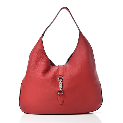 Gucci Soft Grained Calfskin Large Jackie Hobo Hibiscus Red 2 of 20