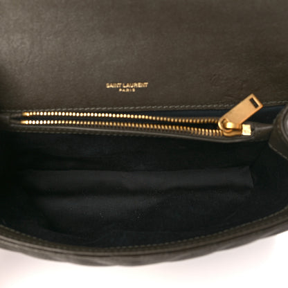 Saint Laurent Sheepskin Matelasse Chevron Monogram Medium College Bag Light Musk 5 of 10