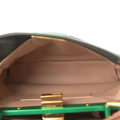 Fendi Nappa Colorblock Mini Peekaboo Iconic Satchel Oliva Vacchetta Powder Pink 7 of 14