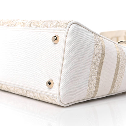 Christian Dior Canvas Around The World Stella Embroidered Medium Lady D-Lite White Gold 8 of 8
