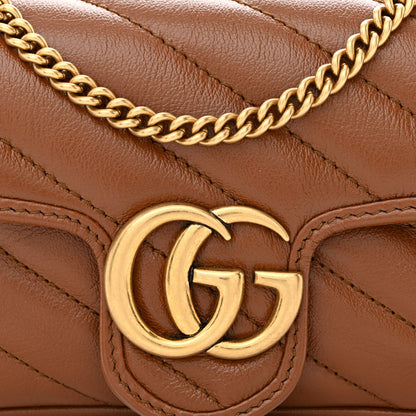 Gucci Azalea Calfskin Matelasse Diagonal Super Mini GG Marmont Shoulder Bag Cuir 8 of 11