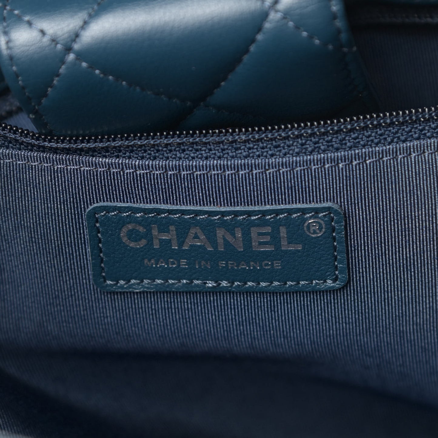 Lambskin Quilted Large Classic Shopping Tote Blue