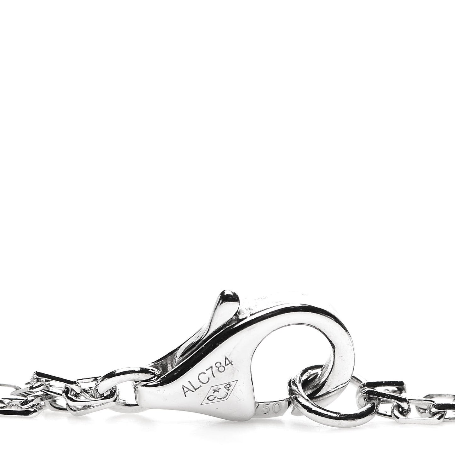 18K White Gold 2 Diamond LOVE Necklace